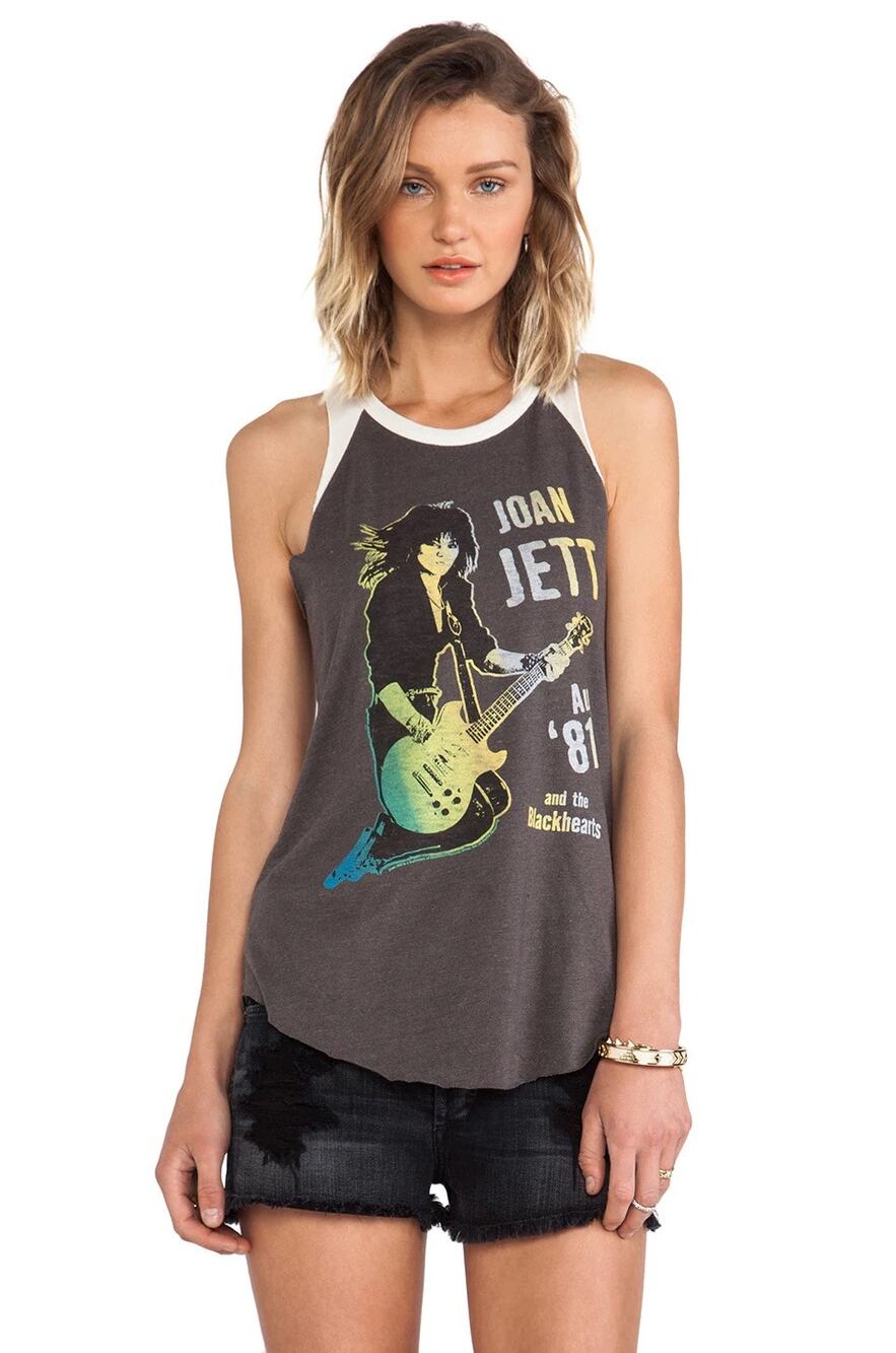 JOAN JETT & THE BLACKHEARTS AUGUST '81 RAGLAN TANK JUNK FOOD S NEVER WORN